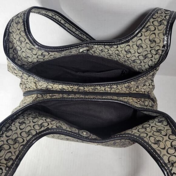 Rosetti Black & Gray Casual Everyday Cotton Blend Shoulder Bag and Coin Purse - Picture 7 of 16